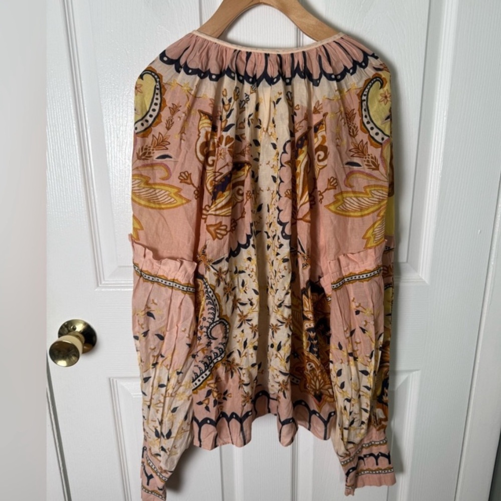 FARM Rio Jaipur Blouse with Lace-Up Detail, NWOT, Large - Picture 6 of 8